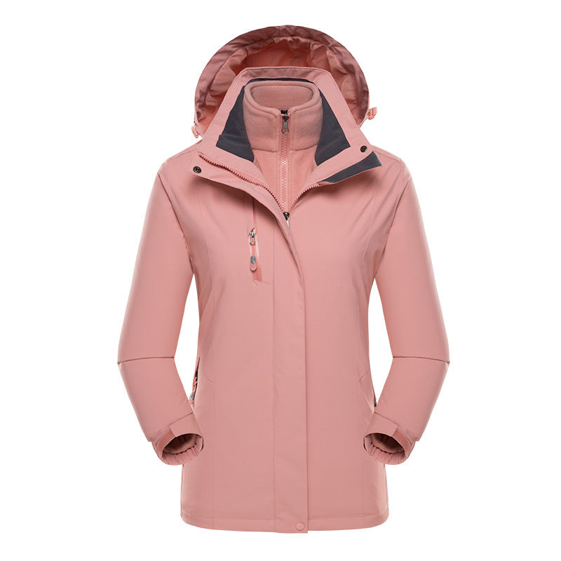 Herren Softshell-Parka mit herausnehmbarer Fleece-Innenjacke und verstellbarer Kapuze Drune