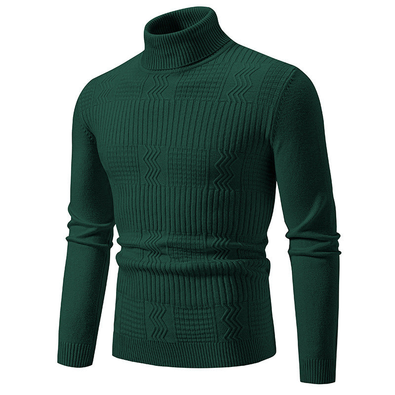 Herren Rollkragenpullover mit Strukturstrick und körpernaher Silhouette Drune