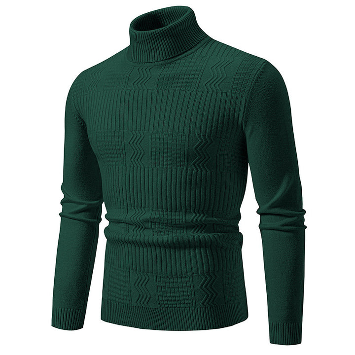 Herren Rollkragenpullover mit Strukturstrick und körpernaher Silhouette Drune