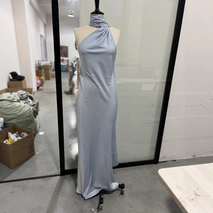 Damen elegantes Abendkleid mit asymmetrischem Schnitt und eindrucksvoller Drapierung Drune