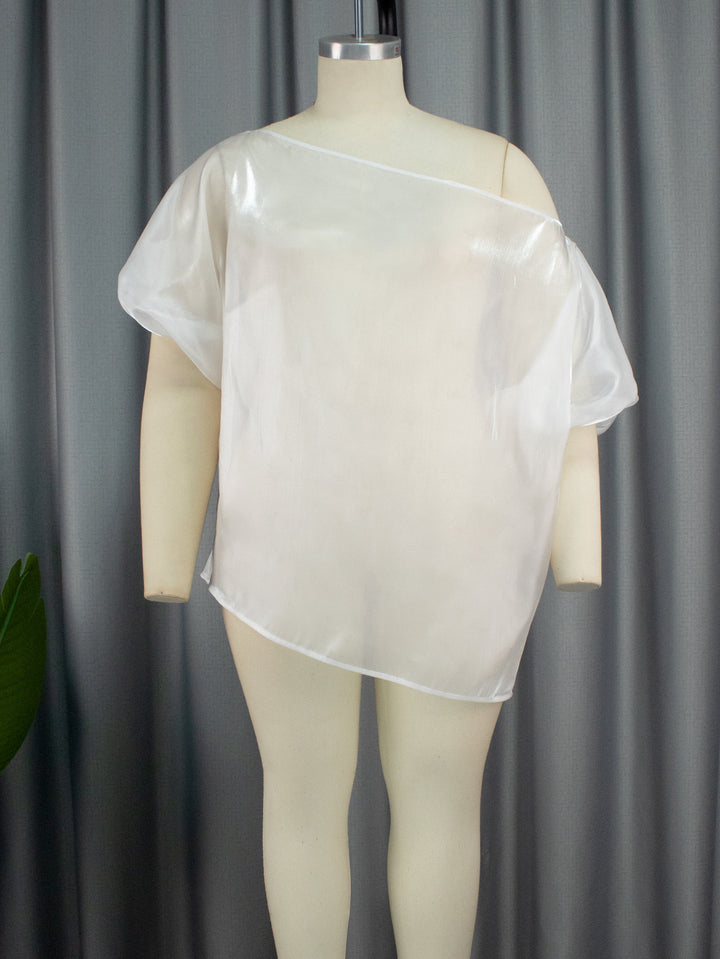 Damen Transparente Chiffon-Bluse Drune