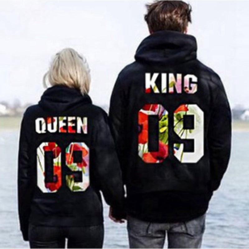 Damen Motiv Hoodie mit floralem Design und Kapuze Drune