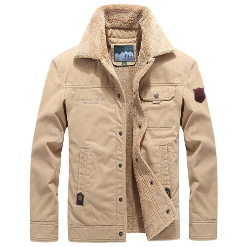 Herren nan robuste Thermo-Canvasjacke im Fieldstil mit Teddyfutter, verdeckter Druckknopfleiste und multifunktionalen Brusttaschen Drune