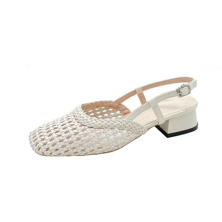 Damen Slingback-Pantoletten mit luftiger Webstruktur und bequemer Absatzhöhe Drune