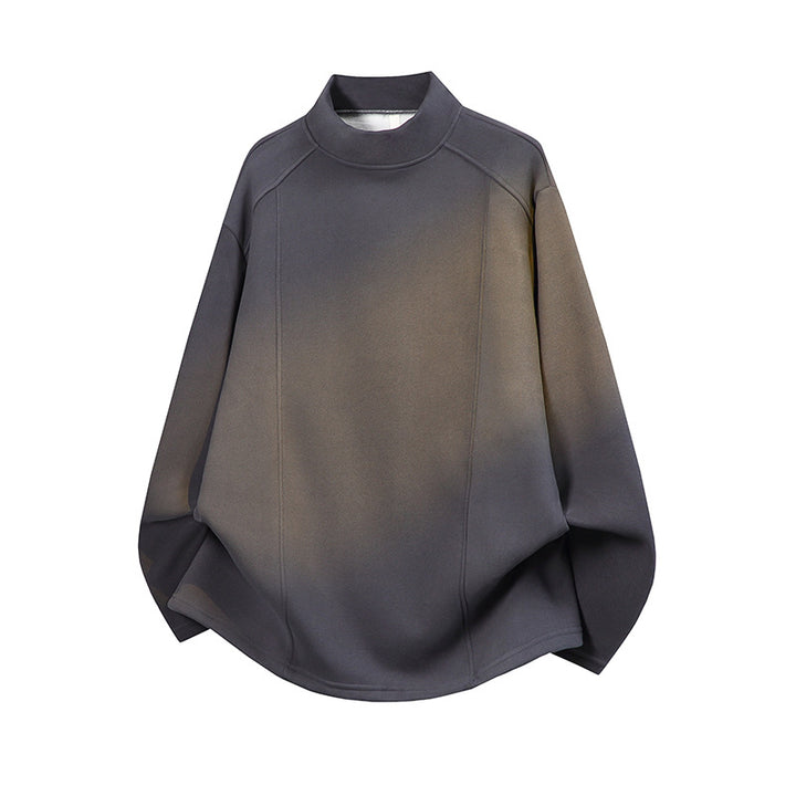 Herren Oversize Stehkragen-Sweatshirt mit Raglanärmeln und dezentem Farbverlauf Drune