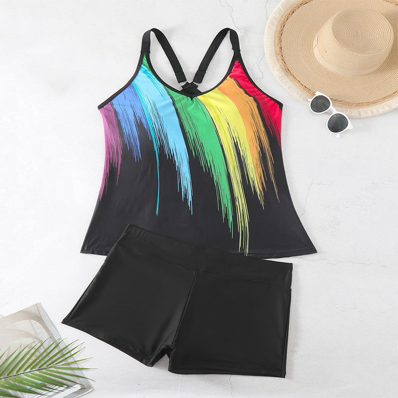 Damen Sportlicher Tankini und Shorts Set Drune
