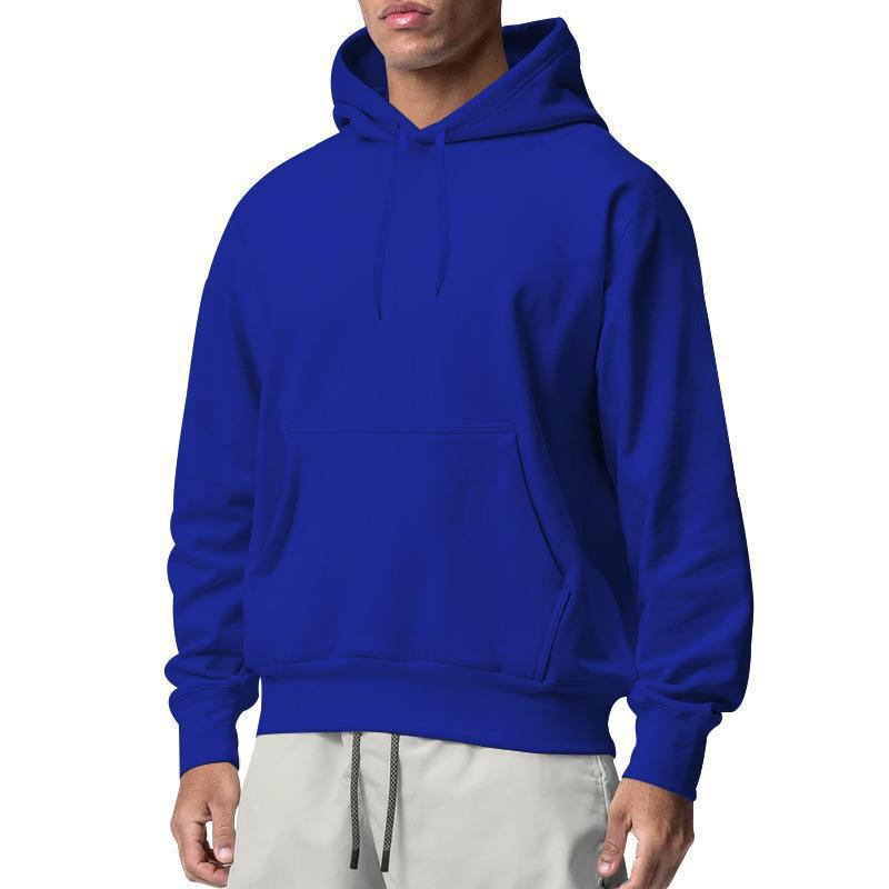 Herren nan Premium-Kapuzenpullover mit Kängurutasche, innen angerautem Fleece, verstärkter Nackennaht und geripptem Saum Drune