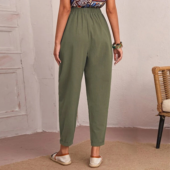 Damen Bequeme Utility-Hose mit elastischem Bund und praktischen Taschen Drune