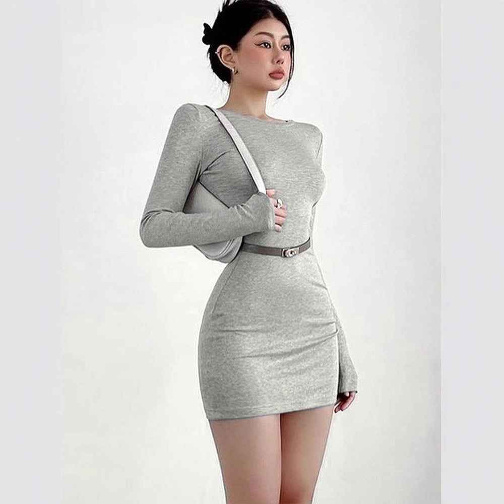 Damen figurbetontes Langarmkleid aus hochwertigem Jersey Drune