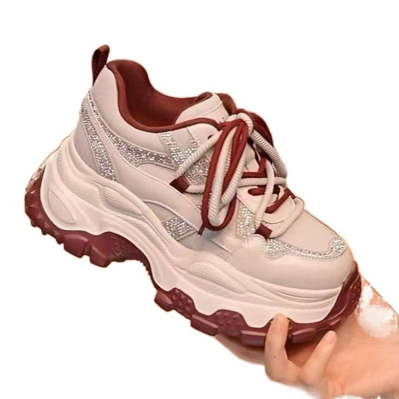 Damen Sportliche Sneakers mit auffälliger Dämpfung und glitzernden Akzenten Drune