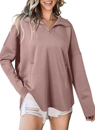 Damen lässiger Kapuzenpullover mit Reißverschluss Drune