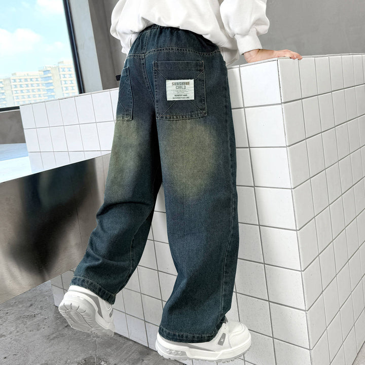 Unisex Weite Jeans mit hohen Taschen Drune