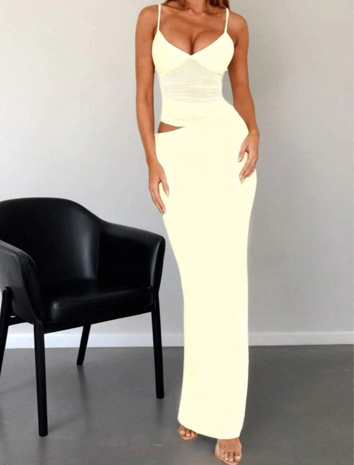 Damen Figurbetontes Abendkleid mit innovativem Wickeldesign und eleganten Trägern Drune