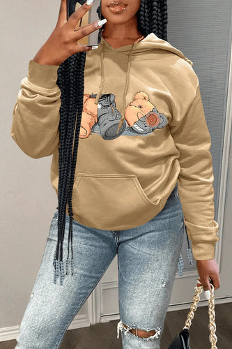 Damen Kapuzenpullover mit künstlerischem Grafikdesign Drune