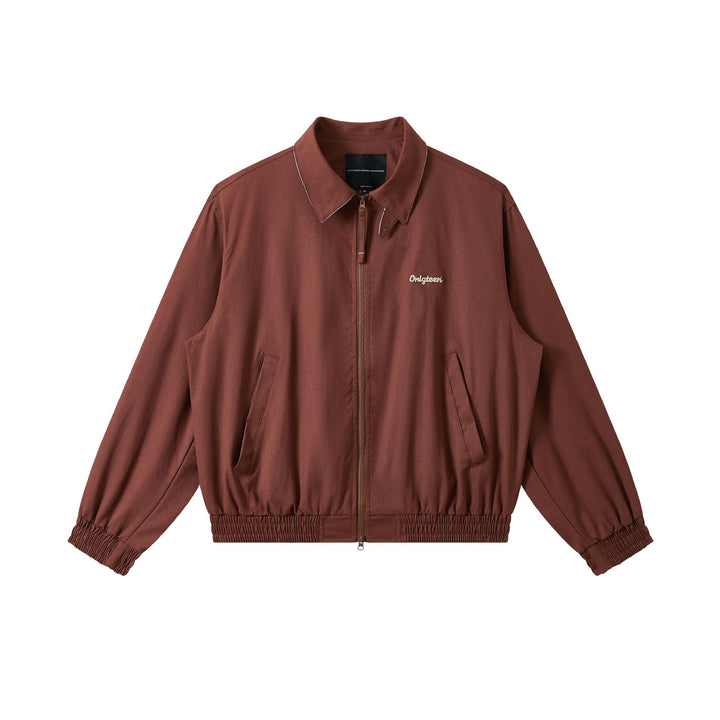 Herren Kurz geschnittener Boxy-Blouson mit hohem Stehkragen, elastischem Saum und Zipper-Front Drune