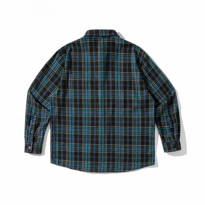 Unisex Kariertes Overshirt im Boxy-Workwear-Stil mit aufgesetzten Pattentaschen und Hemdkragen Drune