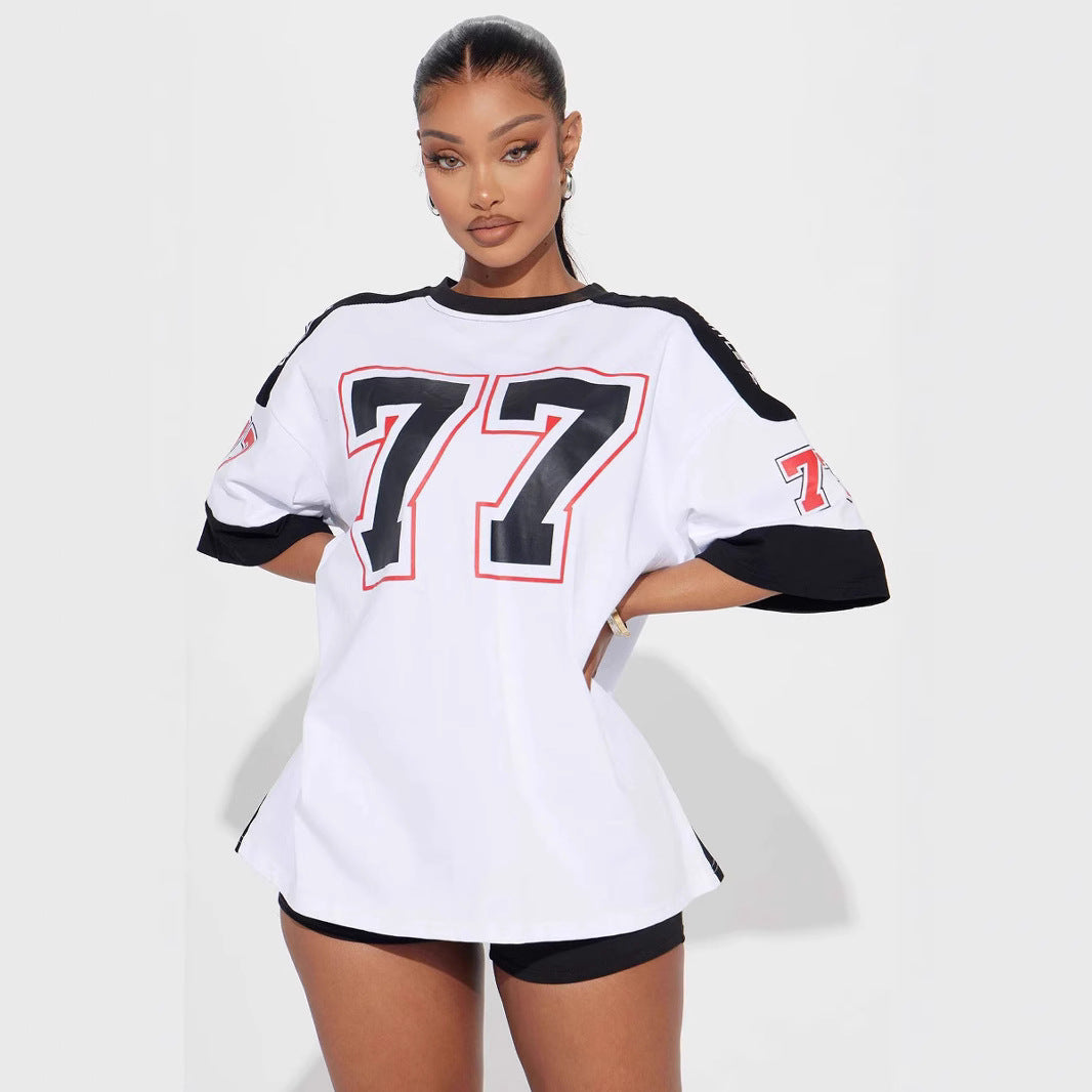 Damen Übergröße Grafik Sporttrikot Drune