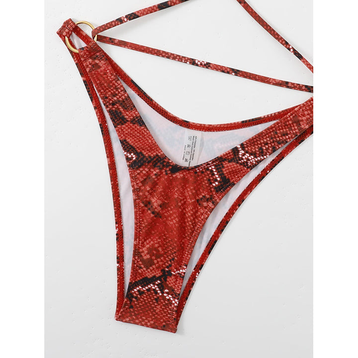 Damen Bandeau-Bikini mit raffiniertem Schlangenmuster Drune