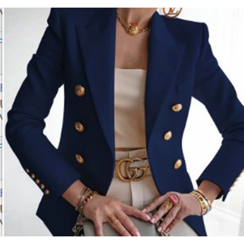 Damen Edler Blazer mit Goldknopf-Detail und klassischem Schnitt Drune
