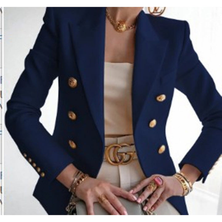Damen Edler Blazer mit Goldknopf-Detail und klassischem Schnitt Drune