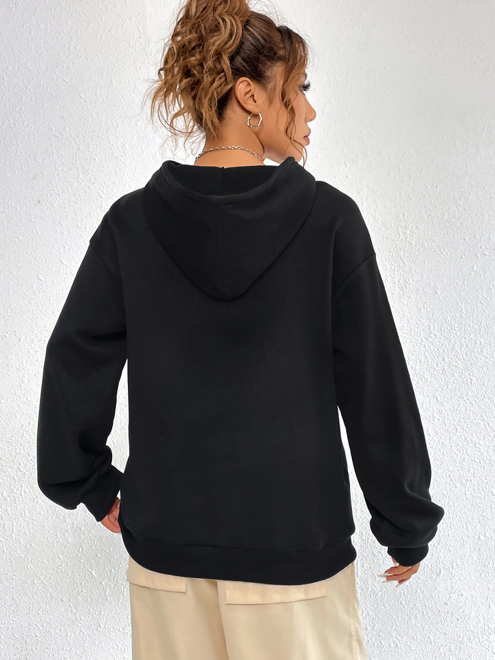 Damen Oversized Hoodie mit urbanem Print und Kapuze Drune
