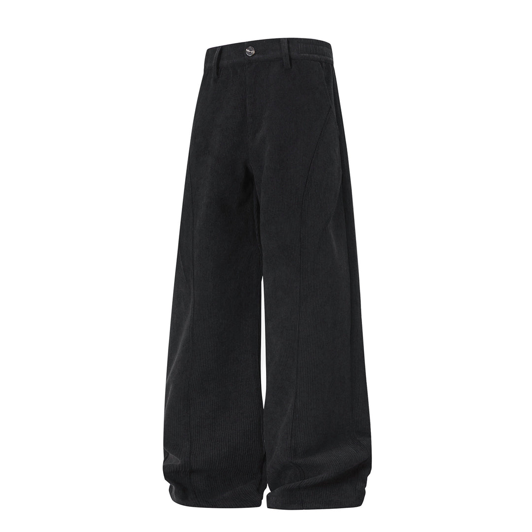 Damen Weite High-Waist Cordhose mit weitem Bein und dekorativer Teilungsnaht Drune