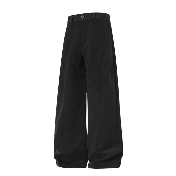 Damen Weite High-Waist Cordhose mit weitem Bein und dekorativer Teilungsnaht Drune