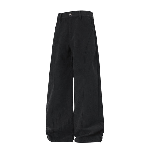 Damen Weite High-Waist Cordhose mit weitem Bein und dekorativer Teilungsnaht Drune