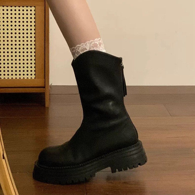 Damen Modische Chelsea-Stiefel mit robustem Profil Drune