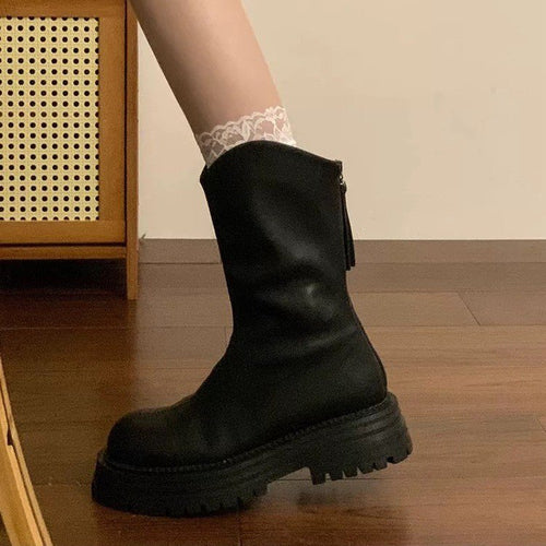 Damen Modische Chelsea-Stiefel mit robustem Profil Drune