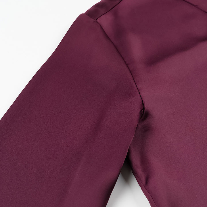 Damen Seidenoptik-Bluse mit Schmuckknöpfen und Hemdkragen Drune