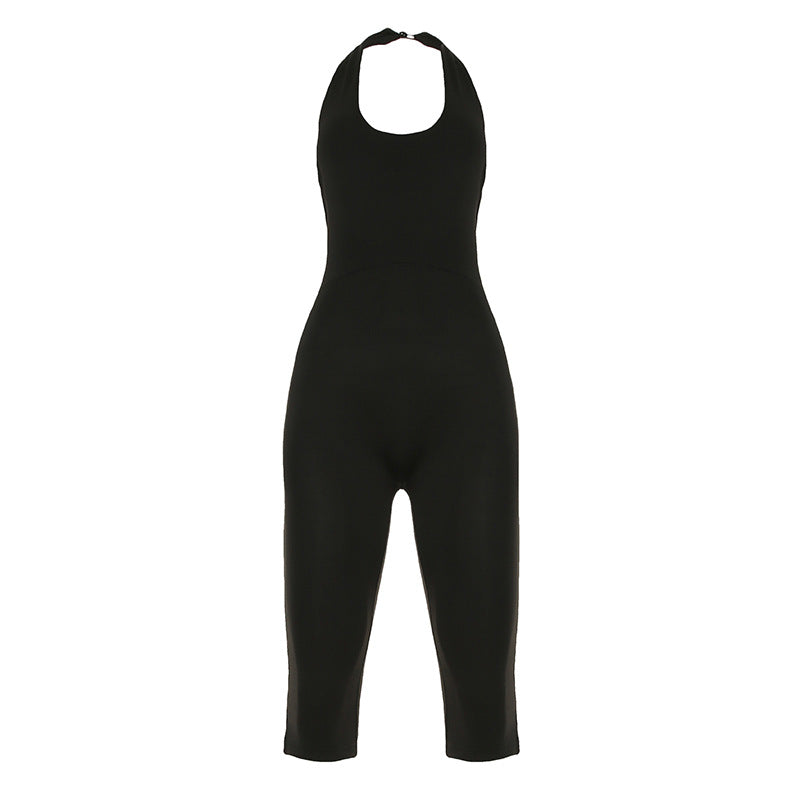 Damen Kurzarm Jumpsuit mit modernem Polokragen und figurbetontem Schnitt Drune