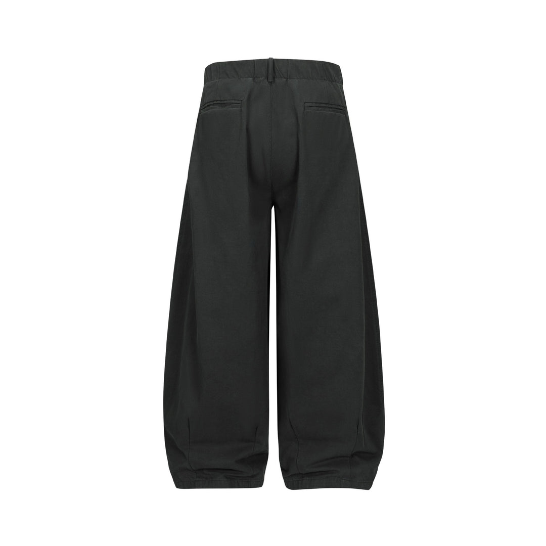 Damen Weite Culotte-Hose mit hoher Taille, Bundfalten und elastischem Knöchelabschluss Drune
