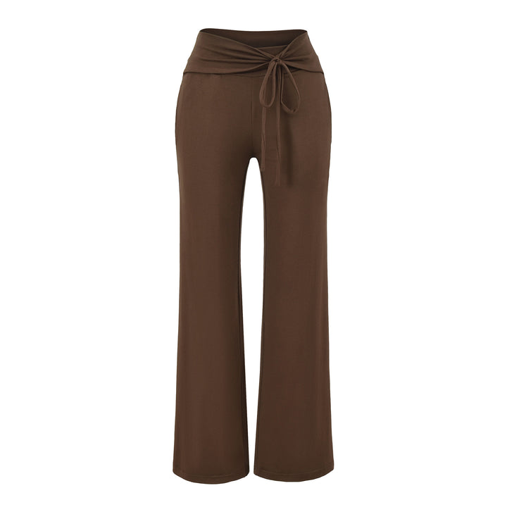 Damen Weite Jersey-Loungehose mit Umschlagbund und Tunnelzug Drune