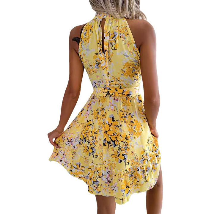 Damen Sommerliches Minikleid mit elegantem Halsausschnitt und floralen Details Drune