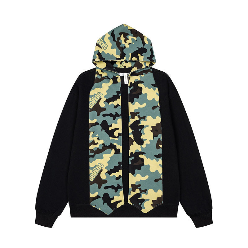 Damen Kapuzen-Sweatshirt mit überlanger Schal‑Optik und Frontzip Drune