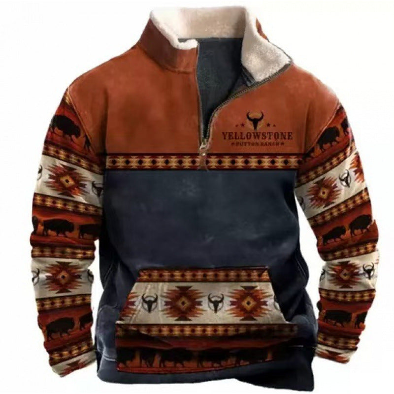 Herren Modischer Hoodie mit Kapuze und maritimem Druck Drune