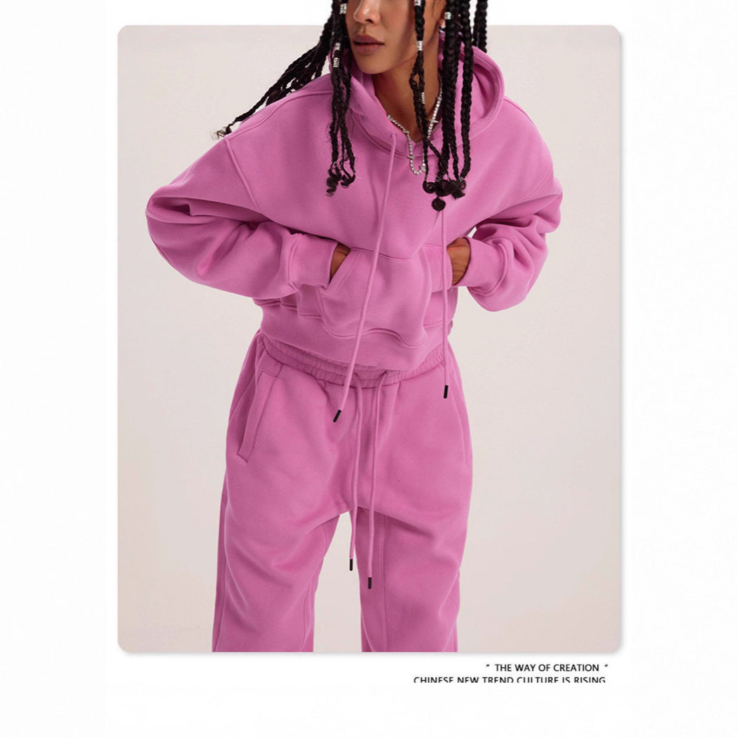 Damen cropped Hoodie und Jogginghose Set Drune