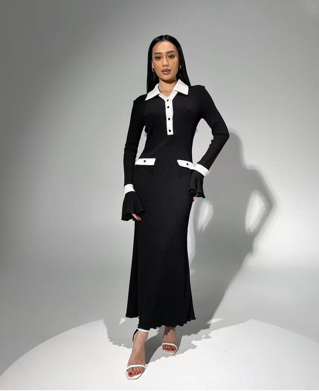Damen Langarm-Kleid im eleganten Design Drune