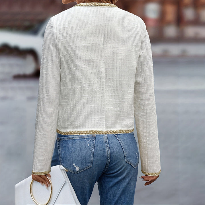 Damen elegante Jacke mit strukturiertem Stoff und modischen Knopfdetails Drune