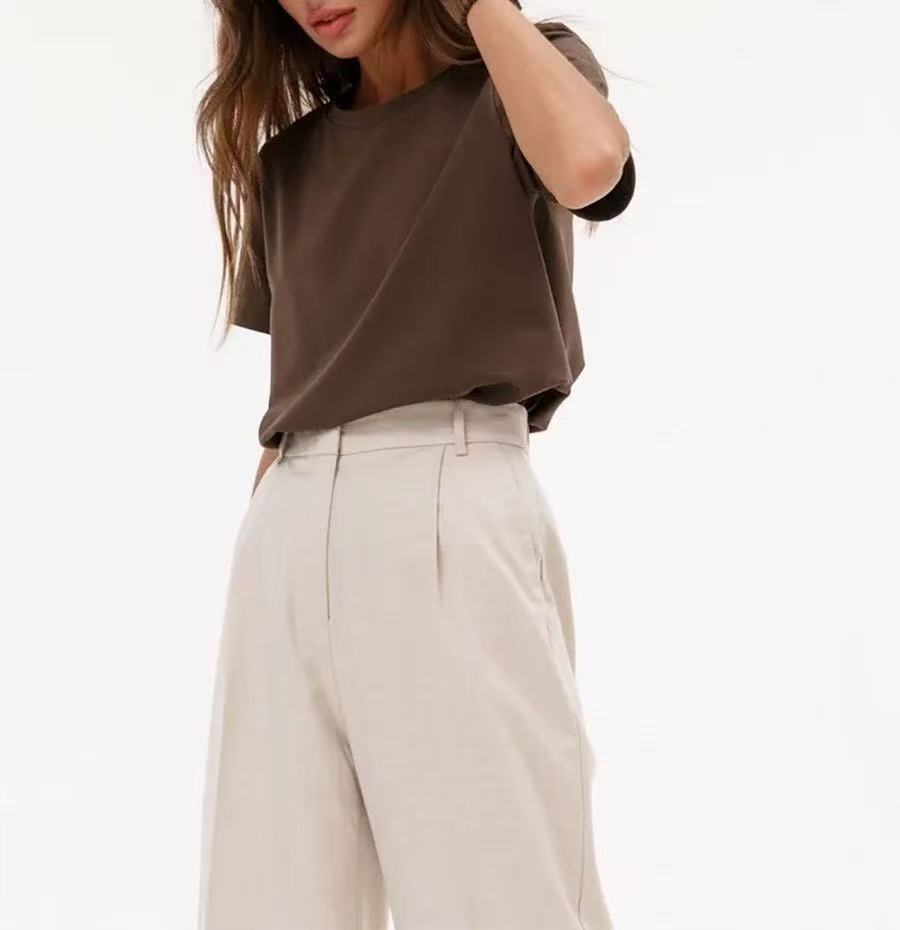 Damen Basic T-Shirt mit hochwertiger Baumwollqualität und lässigem Schnitt Drune