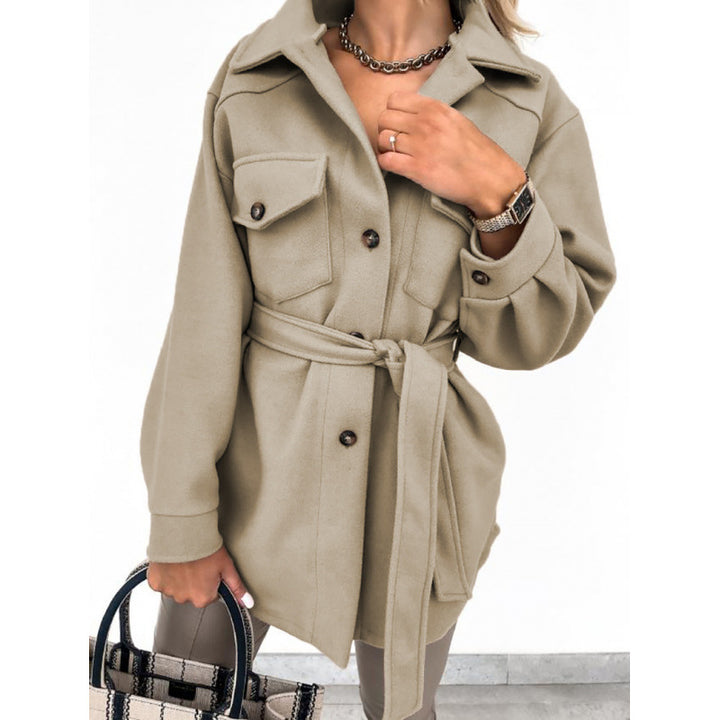 Damen lässige Langarmjacke mit Taschen Drune