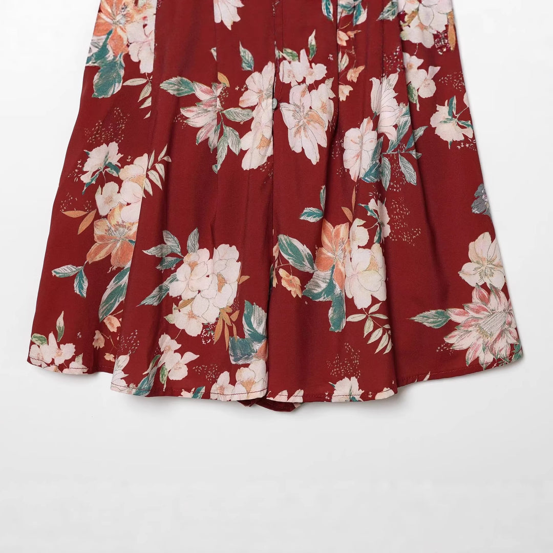 Damen Spaghettiträgerkleid mit floralem Druck und schmeichelndem Schnitt Drune