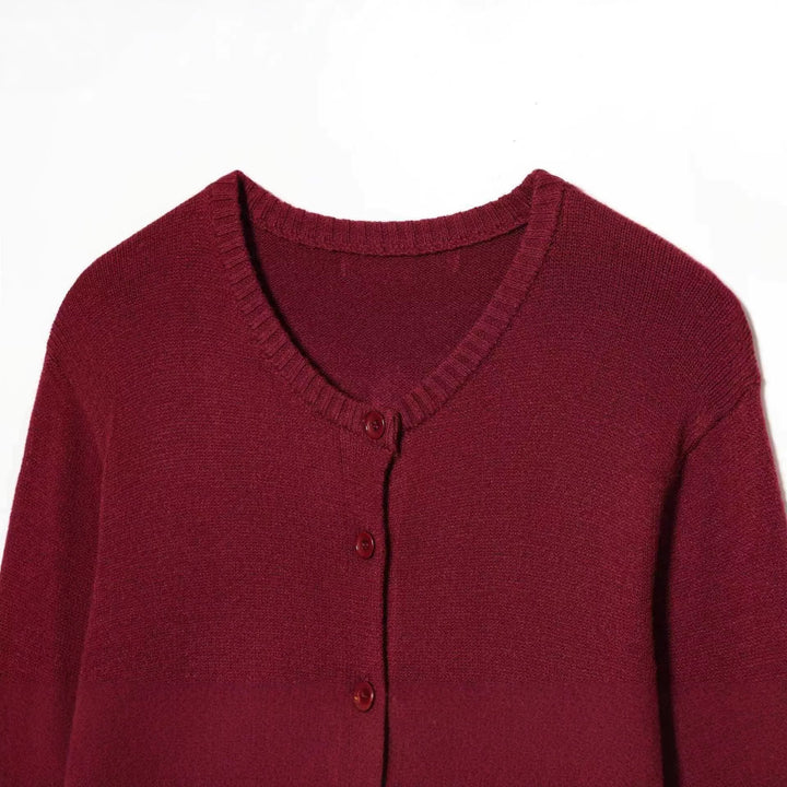 Damen Klassische Strickjacke mit Knopfverschluss Drune