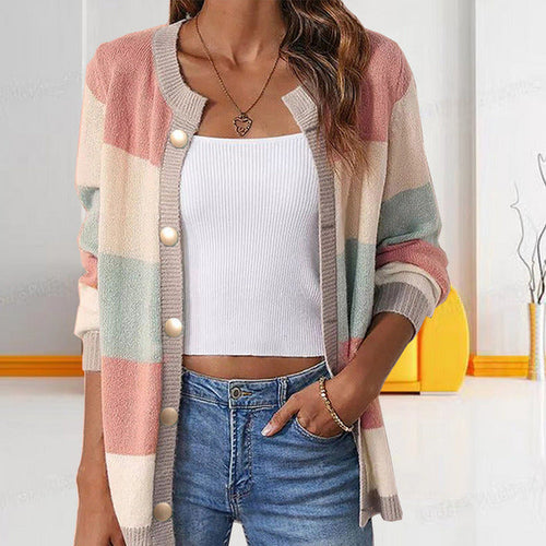 Drune | Gestreifte Strickjacke für Einen Modischen Look