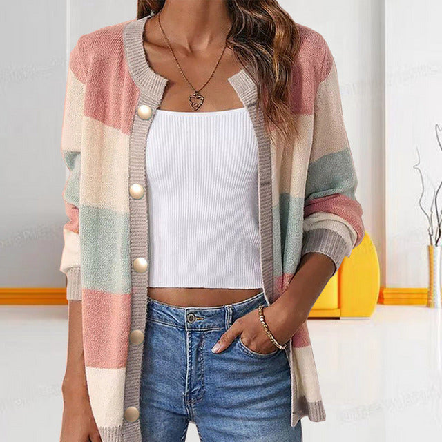 Drune | Gestreifter Strickjacke casual