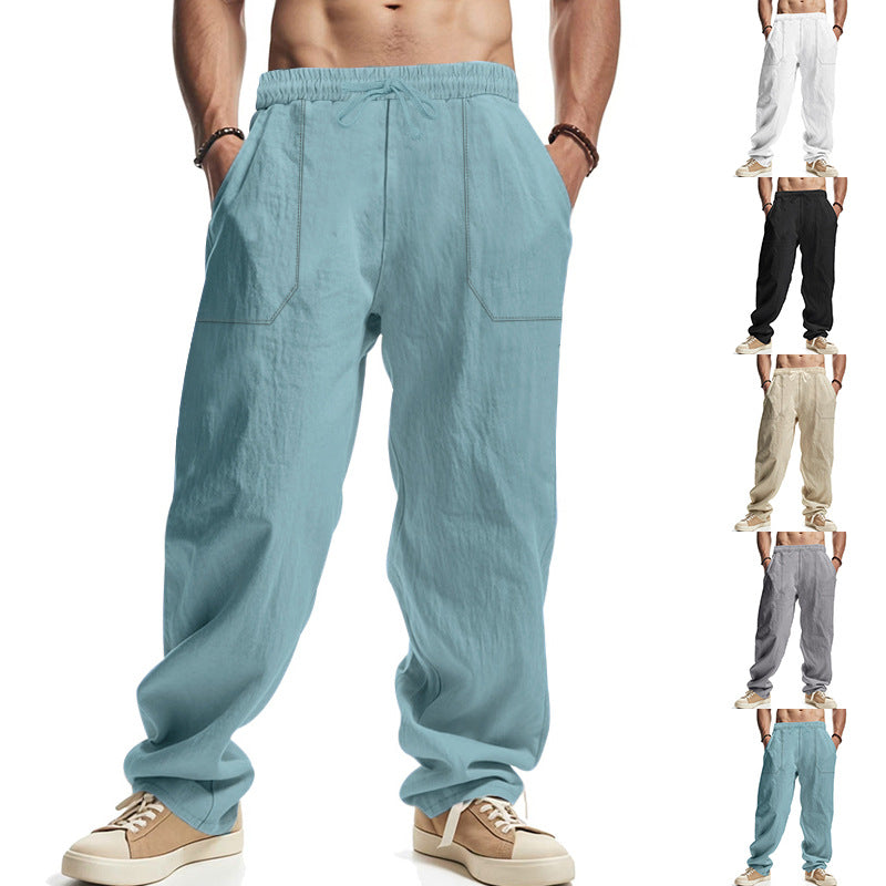 Herren lässige Utility-Hose mit elastischem Bund und tiefen Taschen Drune