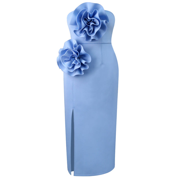 Damen Abendkleid mit voluminösen 3D-Blütenapplikationen Drune