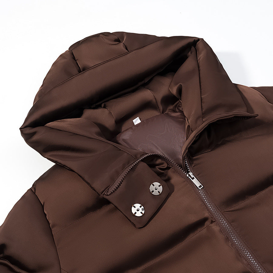 Damen nan kurze wattierte Steppjacke mit voluminösem Stehkragen, verdeckter Zwei-Wege-Reißverschluss und praktischen Eingrifftaschen Drune
