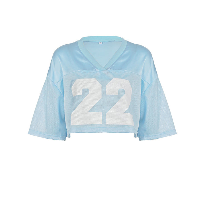 Damen Sportliches Crop-Top mit Netzdesign und vielseitigen Einsatzmöglichkeiten Drune